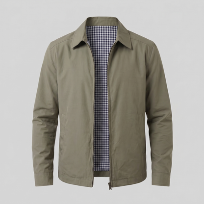 Men's Harrington Jacket with Check Lining