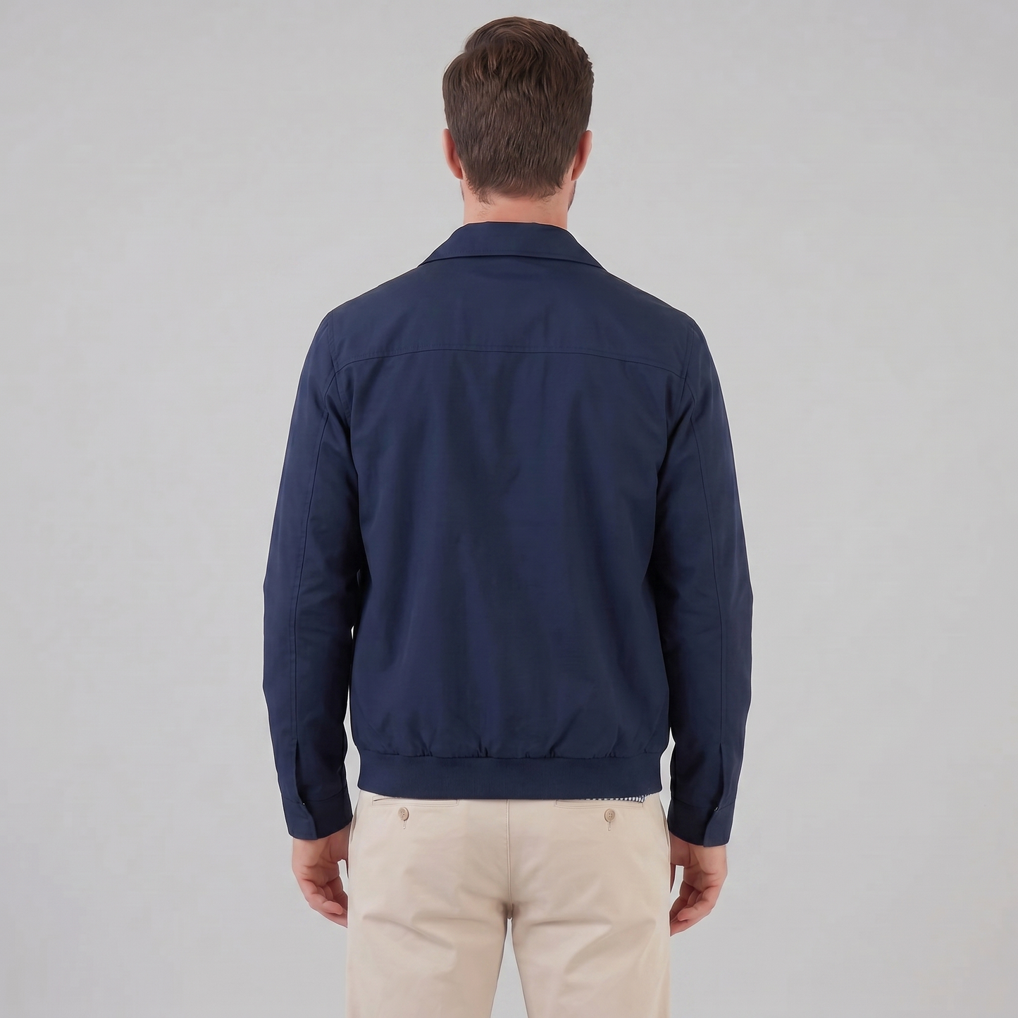 Men's Harrington Jacket with Check Lining