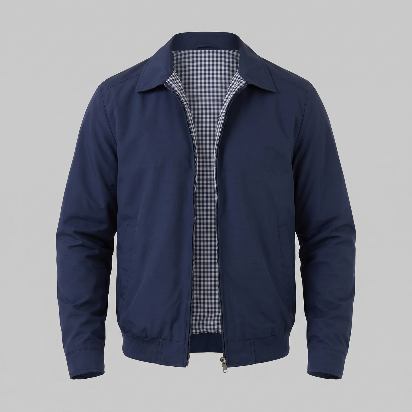 Men's Harrington Jacket with Check Lining