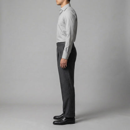 Men's High-Waisted Straight-Leg Trousers