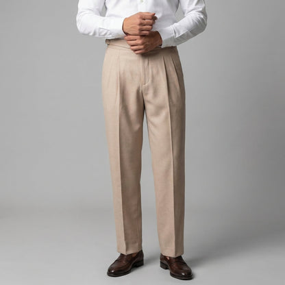 Men's High-Waisted Straight-Leg Trousers