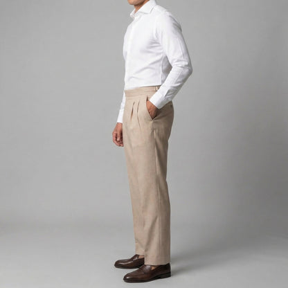 Men's High-Waisted Straight-Leg Trousers