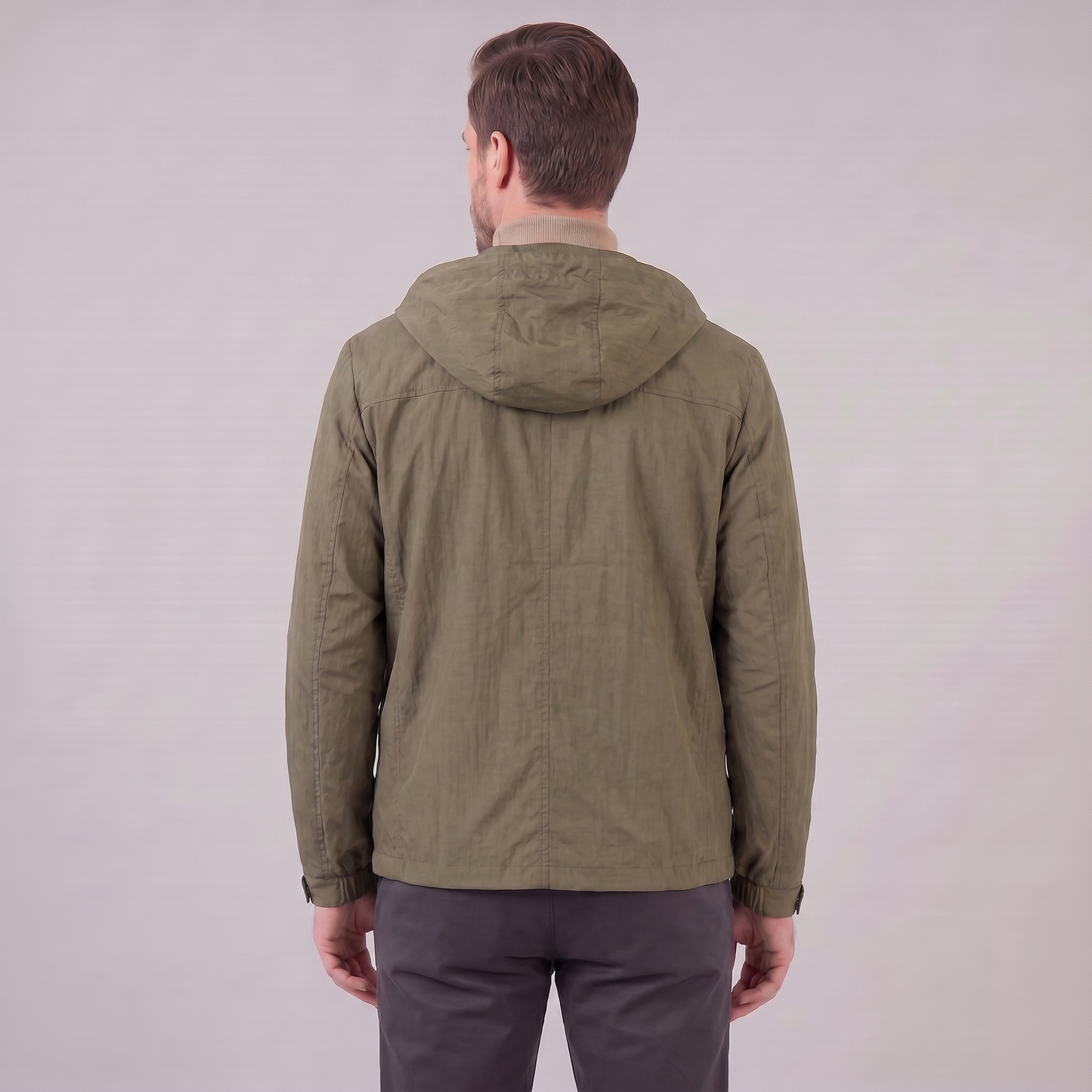Men's Hooded Lightweight Windbreaker Jacket