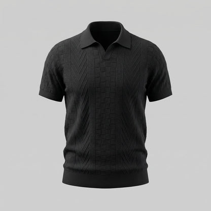 Men's Jacquard Polo Shirt - Slim Tailored Fit