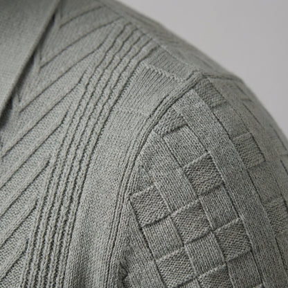 Men's Jacquard Polo Shirt - Slim Tailored Fit
