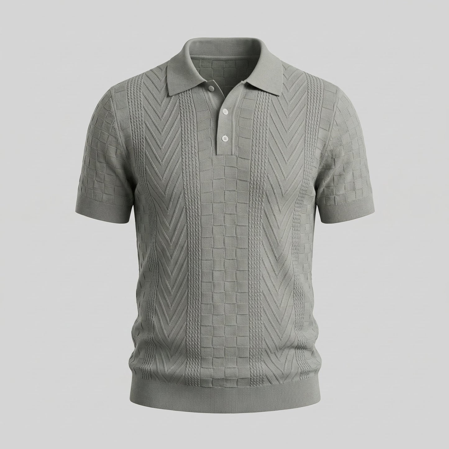 Men's Jacquard Polo Shirt - Slim Tailored Fit