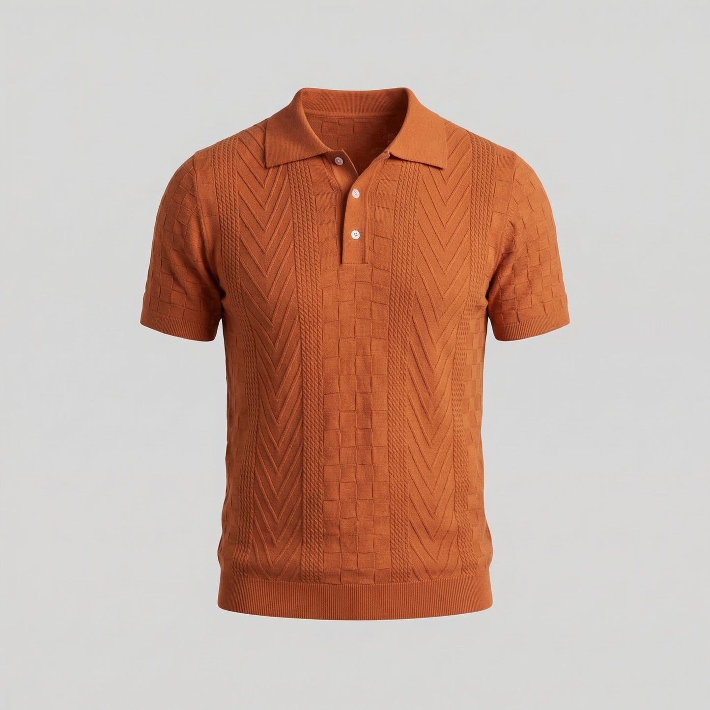 Men's Jacquard Polo Shirt - Slim Tailored Fit