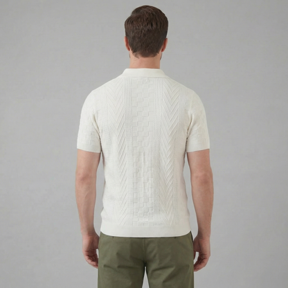 Men's Jacquard Polo Shirt - Slim Tailored Fit
