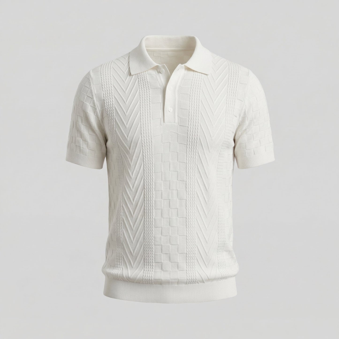 Men's Jacquard Polo Shirt - Slim Tailored Fit