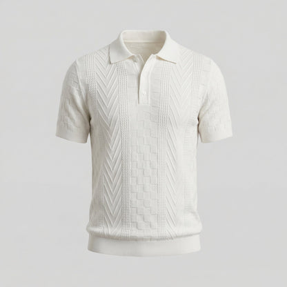 Men's Jacquard Polo Shirt - Slim Tailored Fit