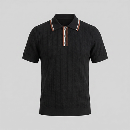 Men's Knit Polo Shirt with Contrast Collar