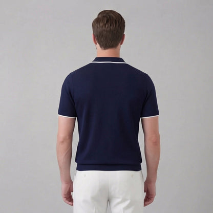 Men’s Knit Polo Shirt with White Trim