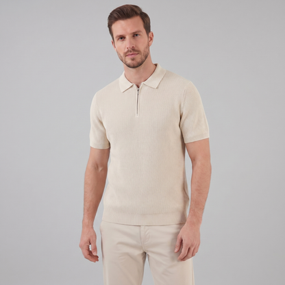 Men's Knit Polo Zip Neck