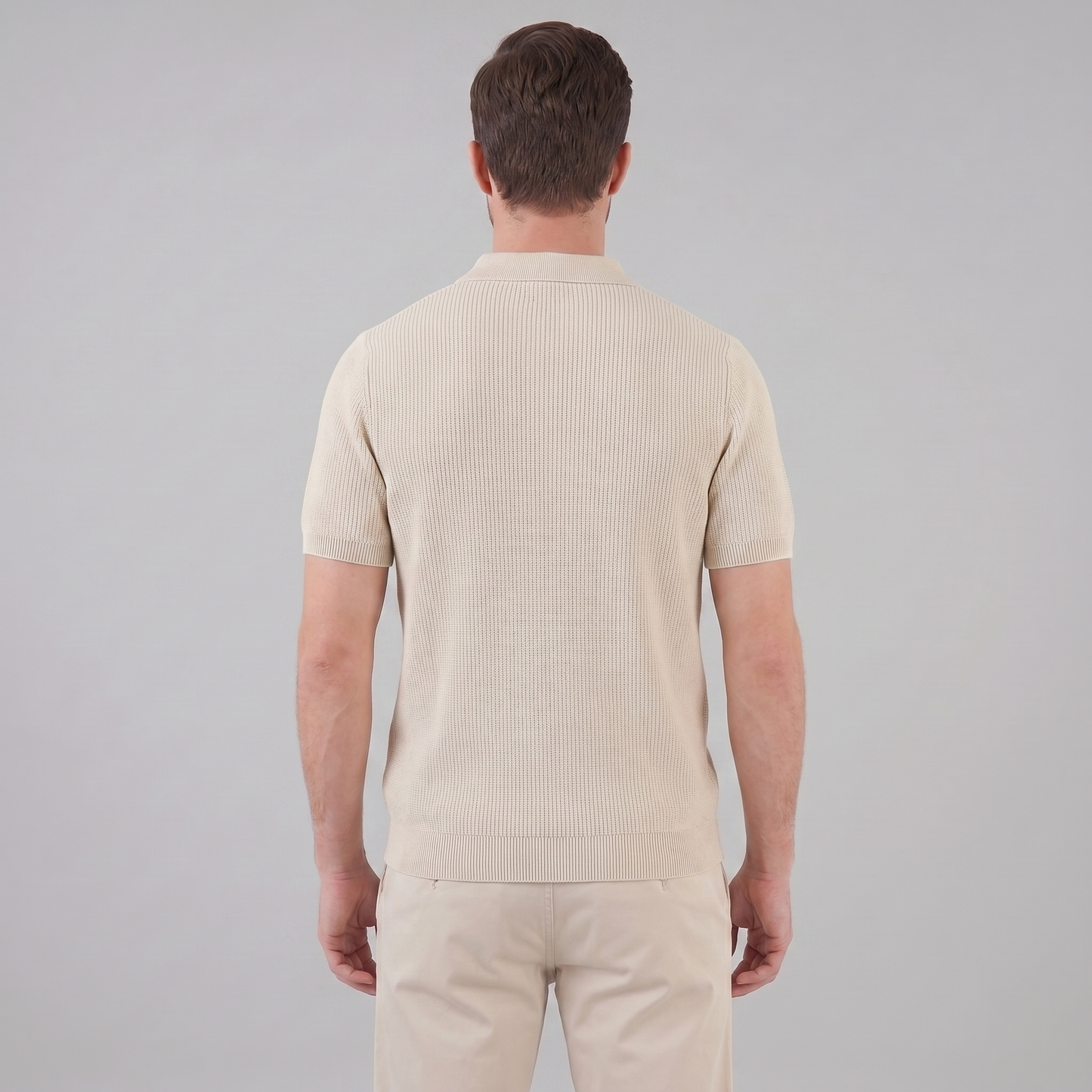 Men's Knit Polo Zip Neck