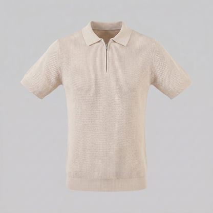 Men's Knit Polo Zip Neck