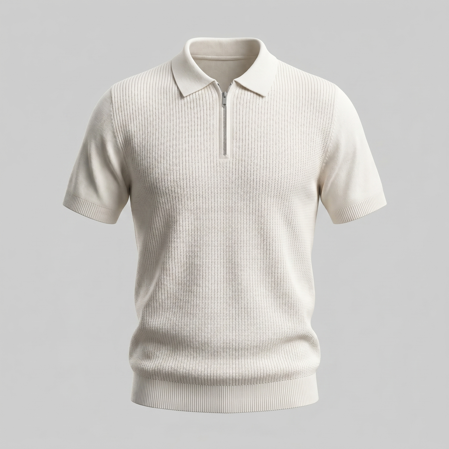 Men's Knit Polo Zip Neck