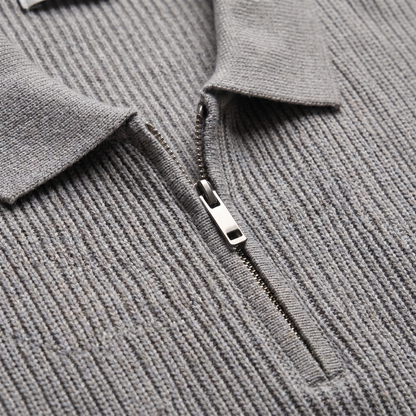 Men's Knit Polo Zip Neck