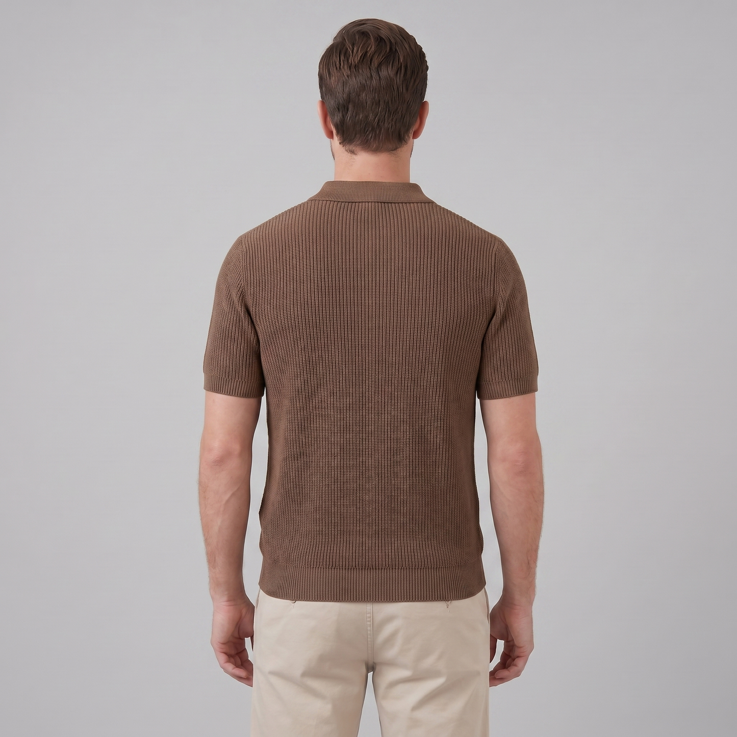 Men's Knit Polo Zip Neck