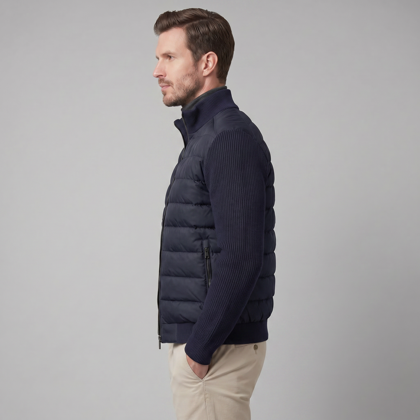 Men's Knit Sleeve Down Jacket