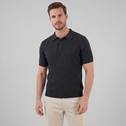 Men's Knit Striped Polo