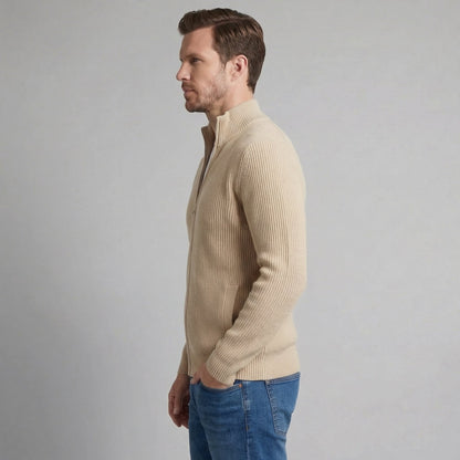 Men's Knitted Zip Up Cardigan