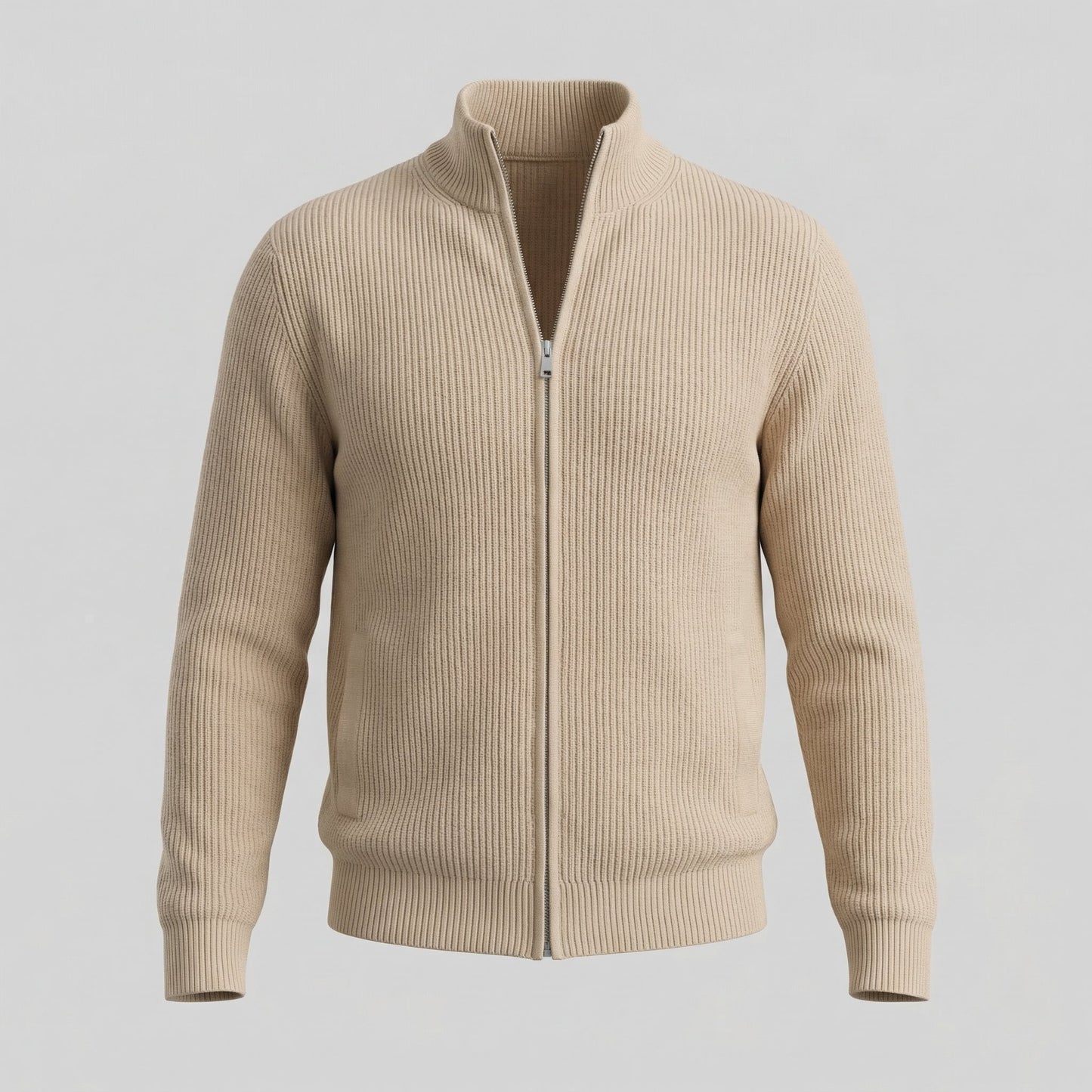 Men's Knitted Zip Up Cardigan
