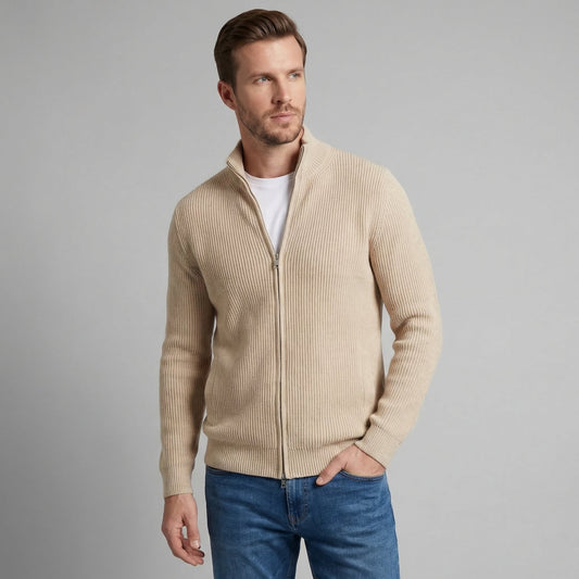 Men's Knitted Zip Up Cardigan