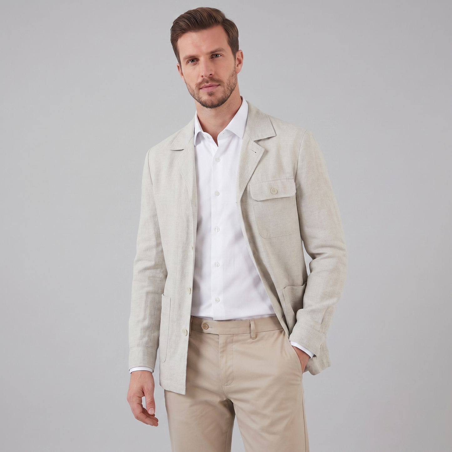 Men's Lightweight Linen Blend Jacket