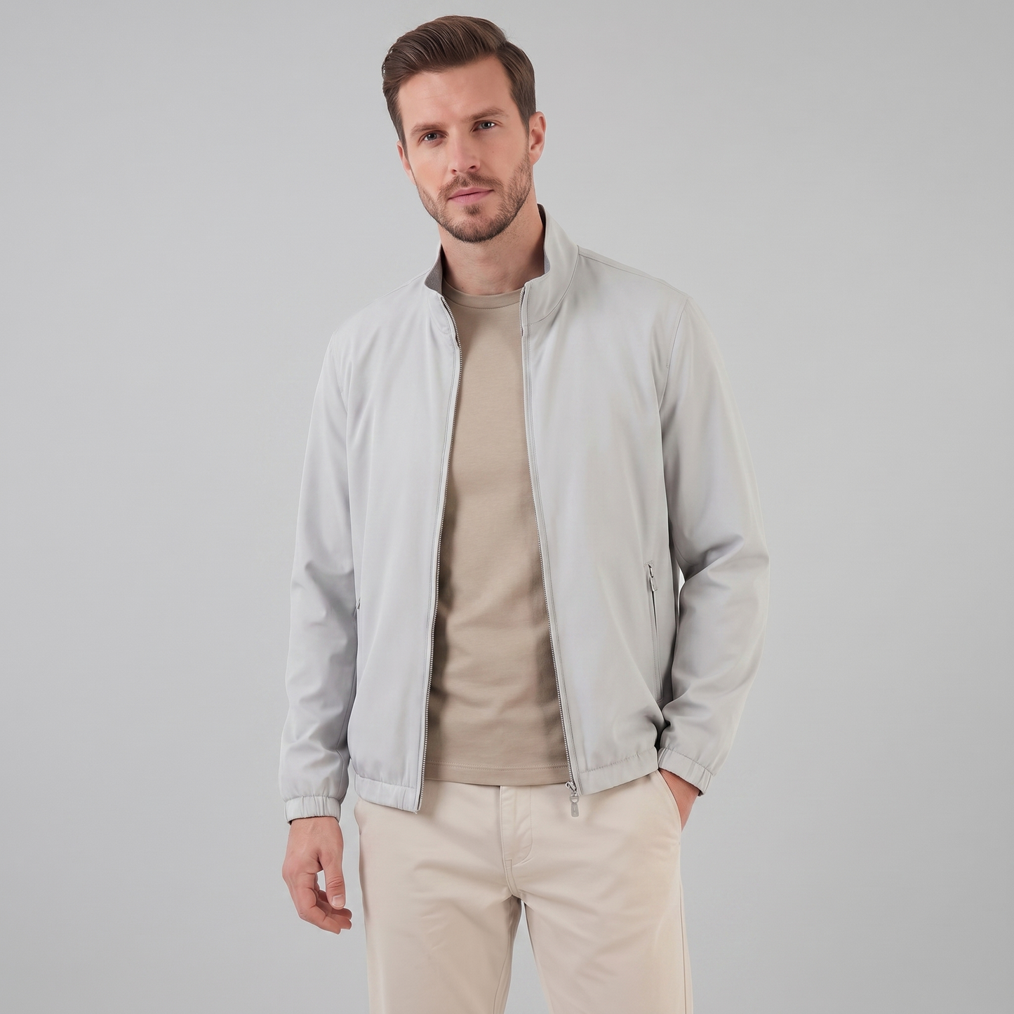 Men's Lightweight Zip-Up Bomber Jacket