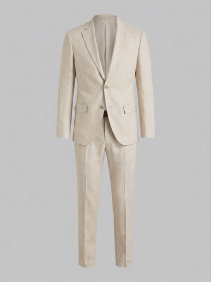 Men's Linen Blend Wedding Suit Set