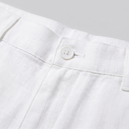 Men's Linen Camp Collar Shirt and Shorts Set
