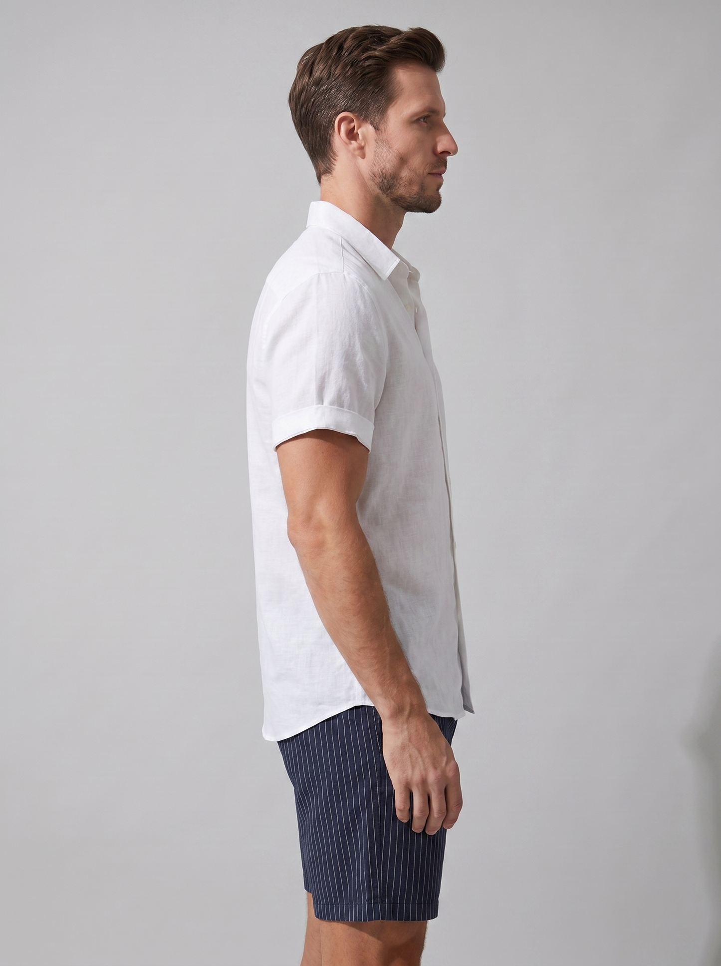 Men's Linen Shirt and Shorts Set