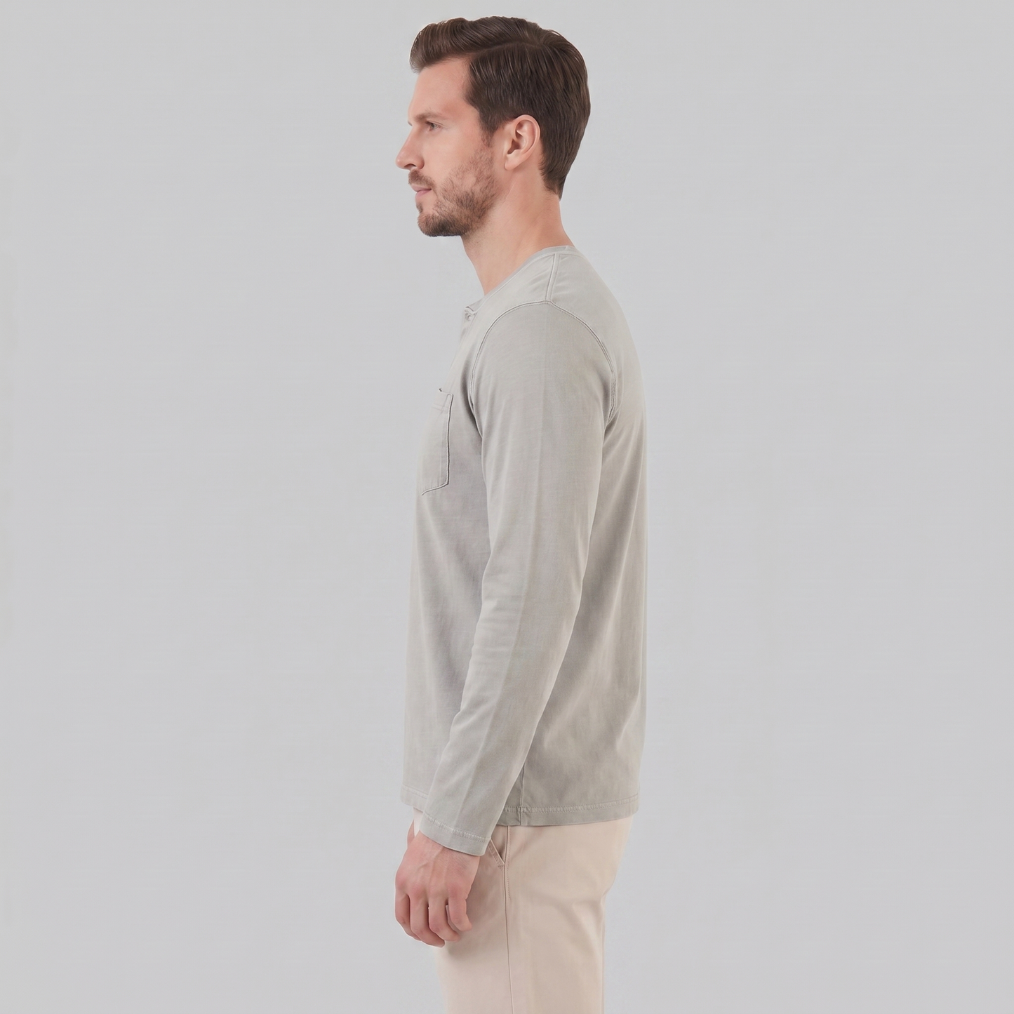 Men's Long Sleeve Henley Shirt