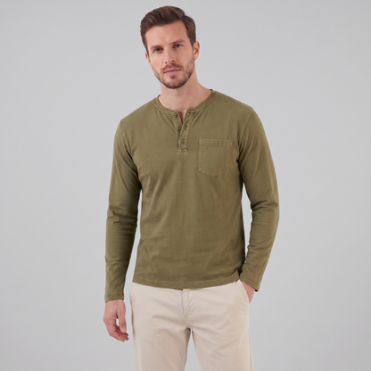 Men's Long Sleeve Henley Shirt