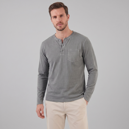 Men's Long Sleeve Henley Shirt