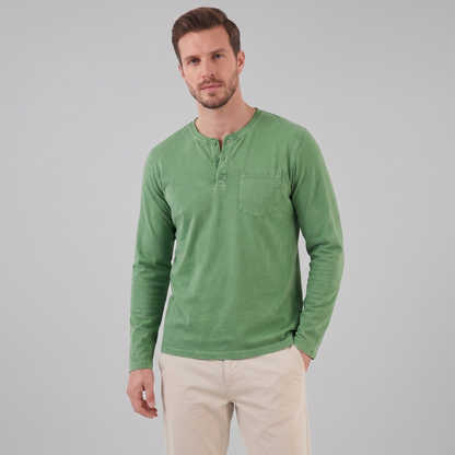 Men's Long Sleeve Henley Shirt
