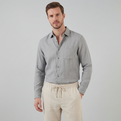 Men's Long Sleeve Linen Outfit Set