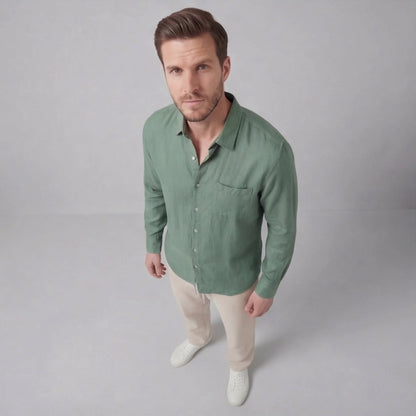 Men's Long Sleeve Linen Outfit Set
