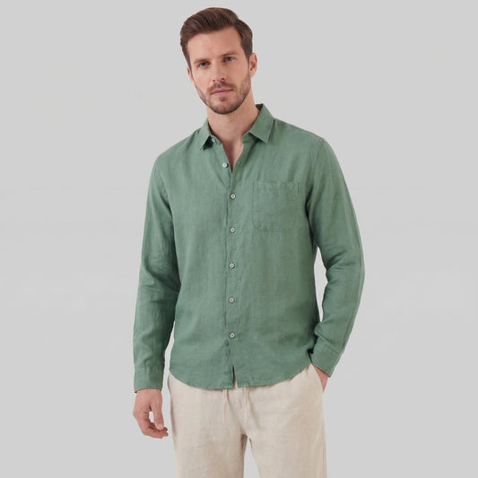 Men's Long Sleeve Linen Outfit Set