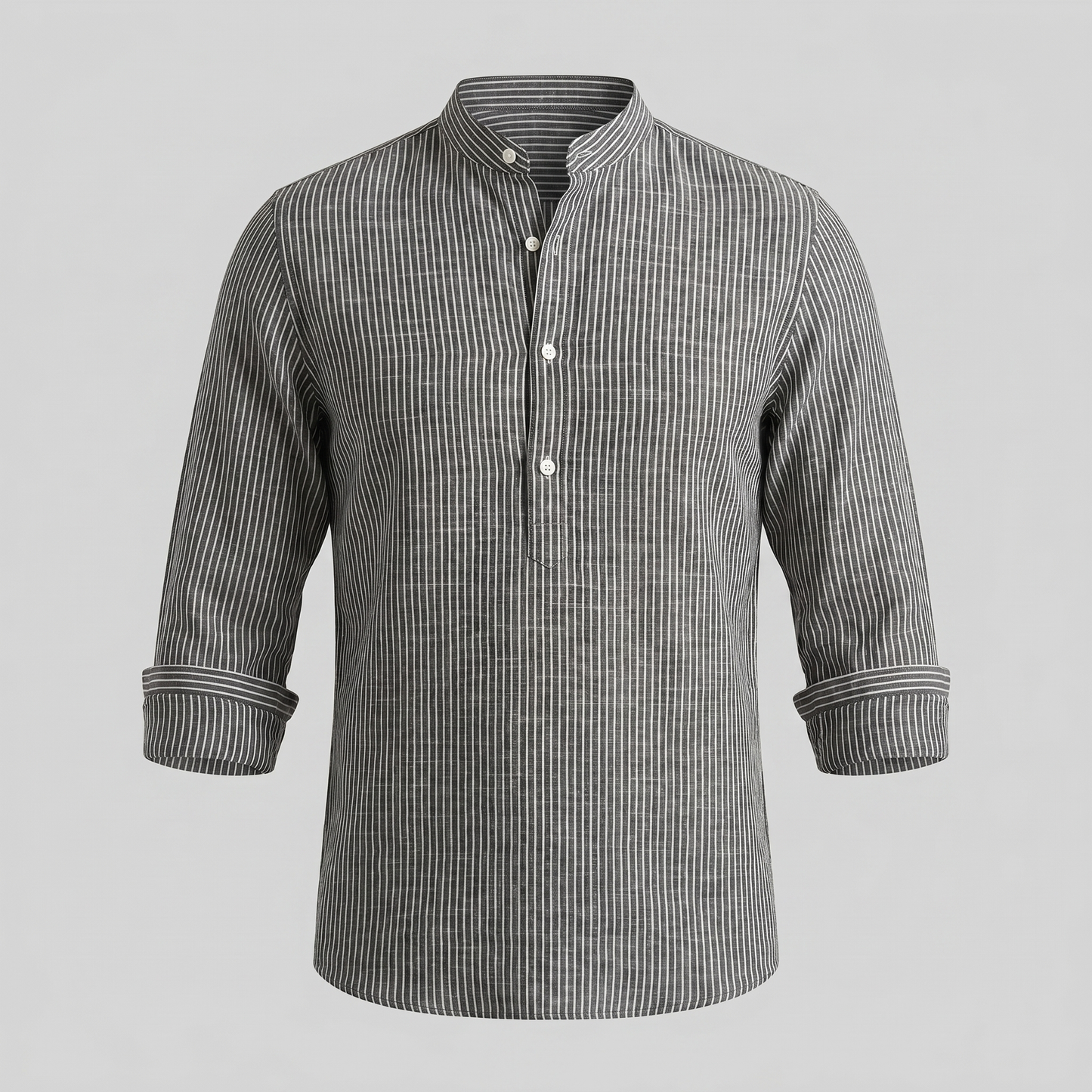 Men's Long Sleeve Striped Henley Shirt