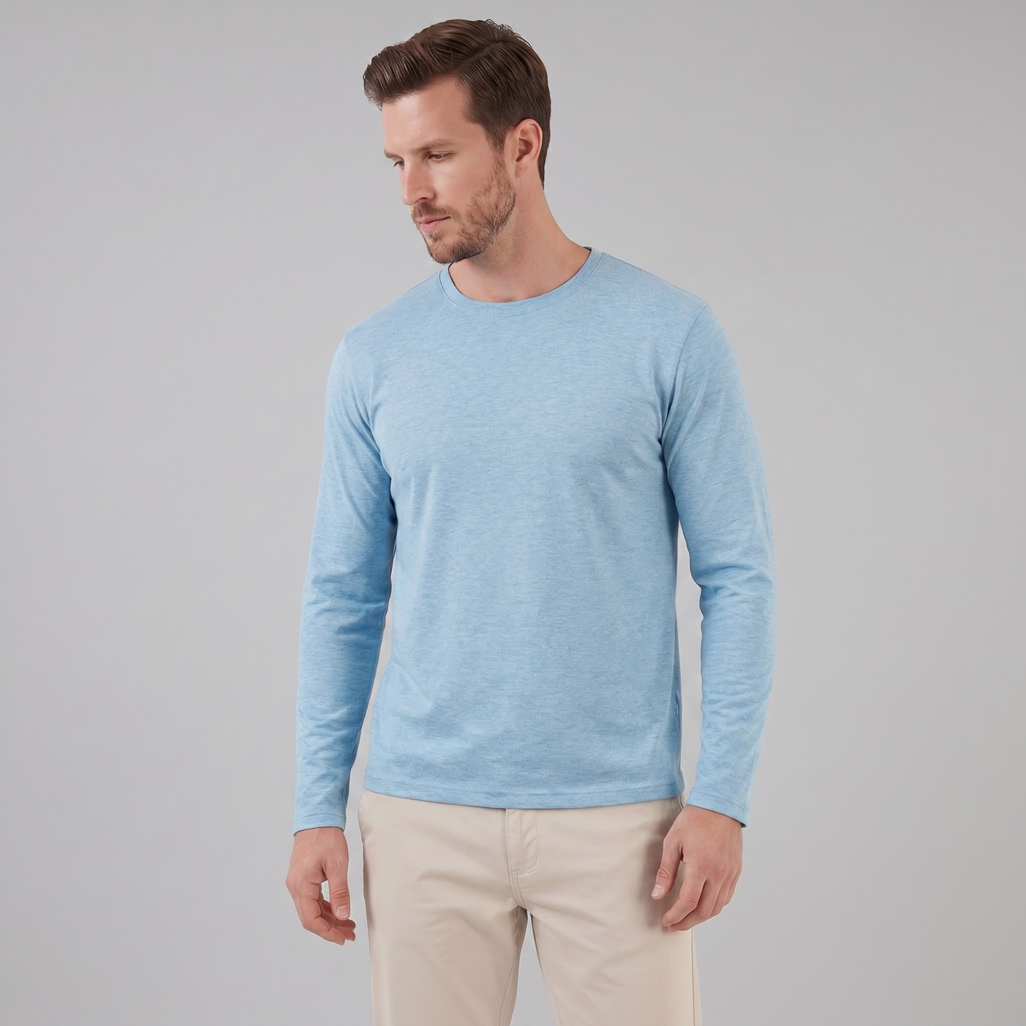 Men's Long-Sleeved Crew Neck Sweater