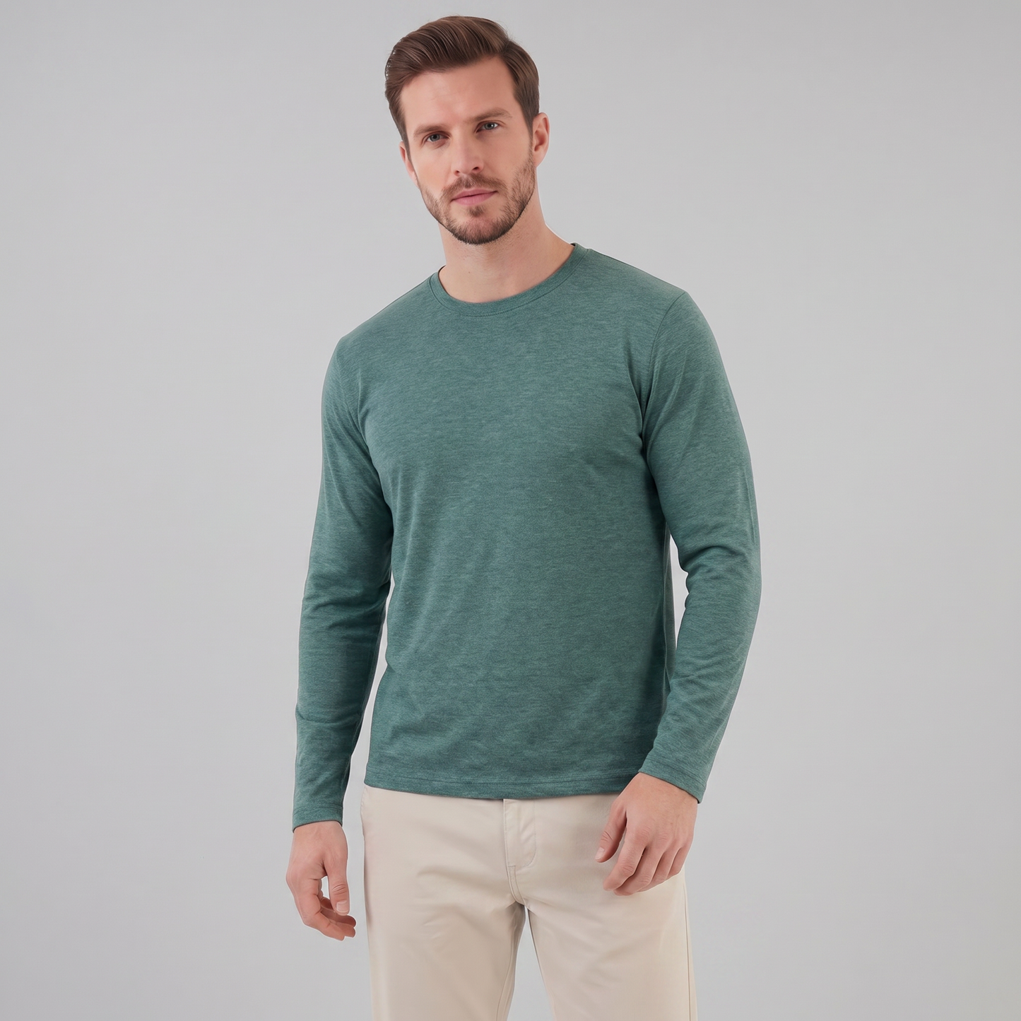 Men's Long-Sleeved Crew Neck Sweater
