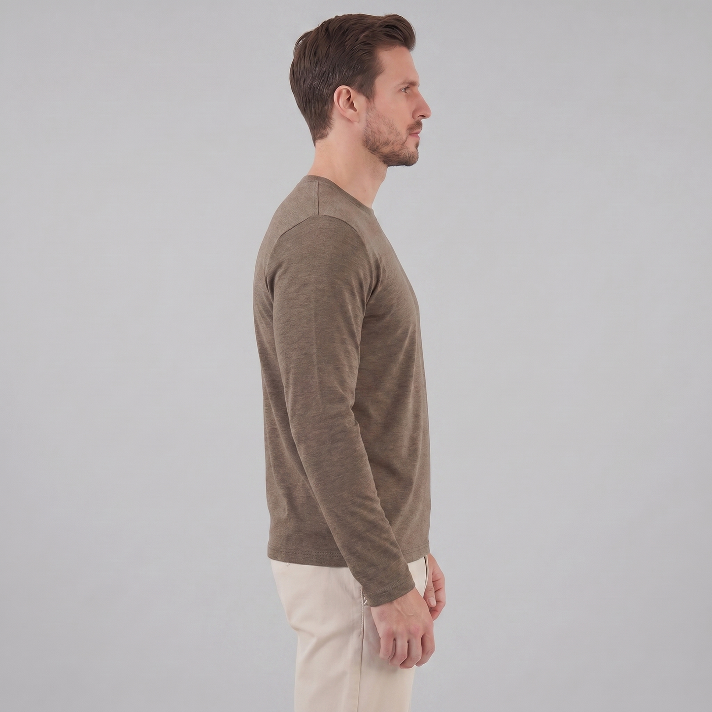 Men's Long-Sleeved Crew Neck Sweater