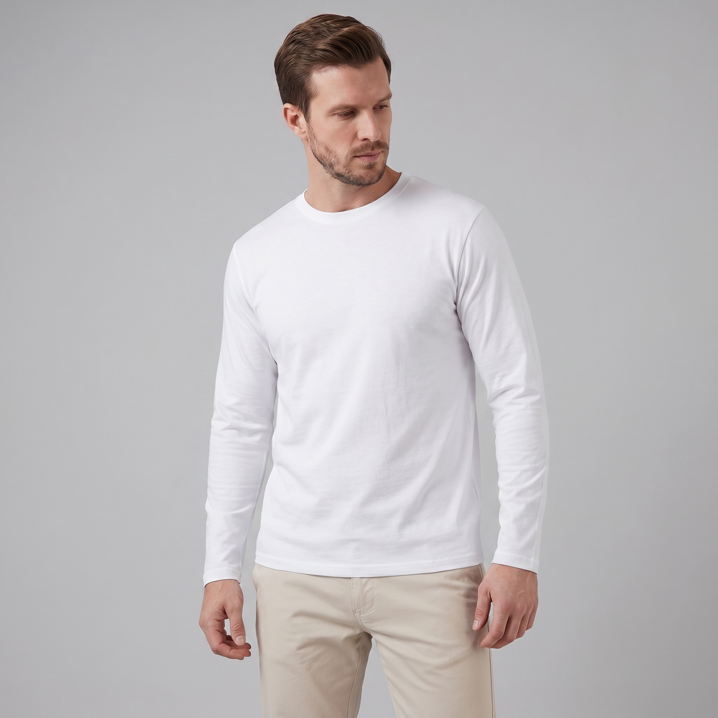 Men's Long-Sleeved Crew Neck Sweater