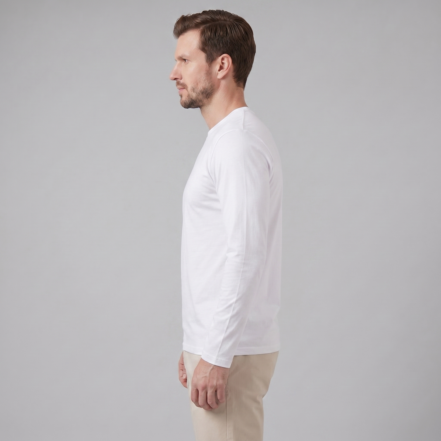 Men's Long-Sleeved Crew Neck Sweater