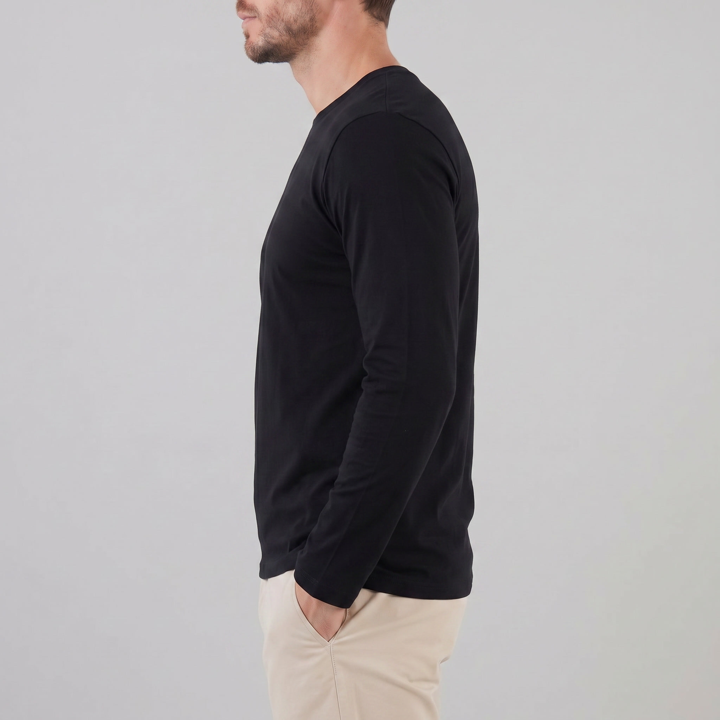 Men's Long-Sleeved Crew Neck Sweater