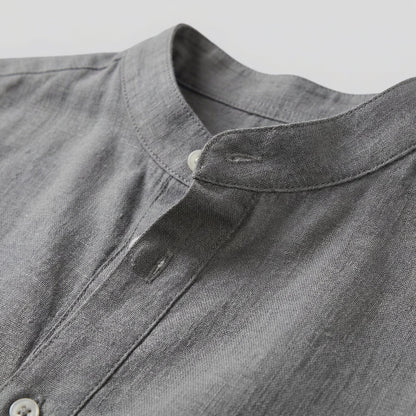 Men's Loose-Fit Henley Collar Shirt