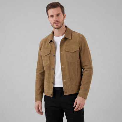 Men's Minimalist Button Closure Jacket