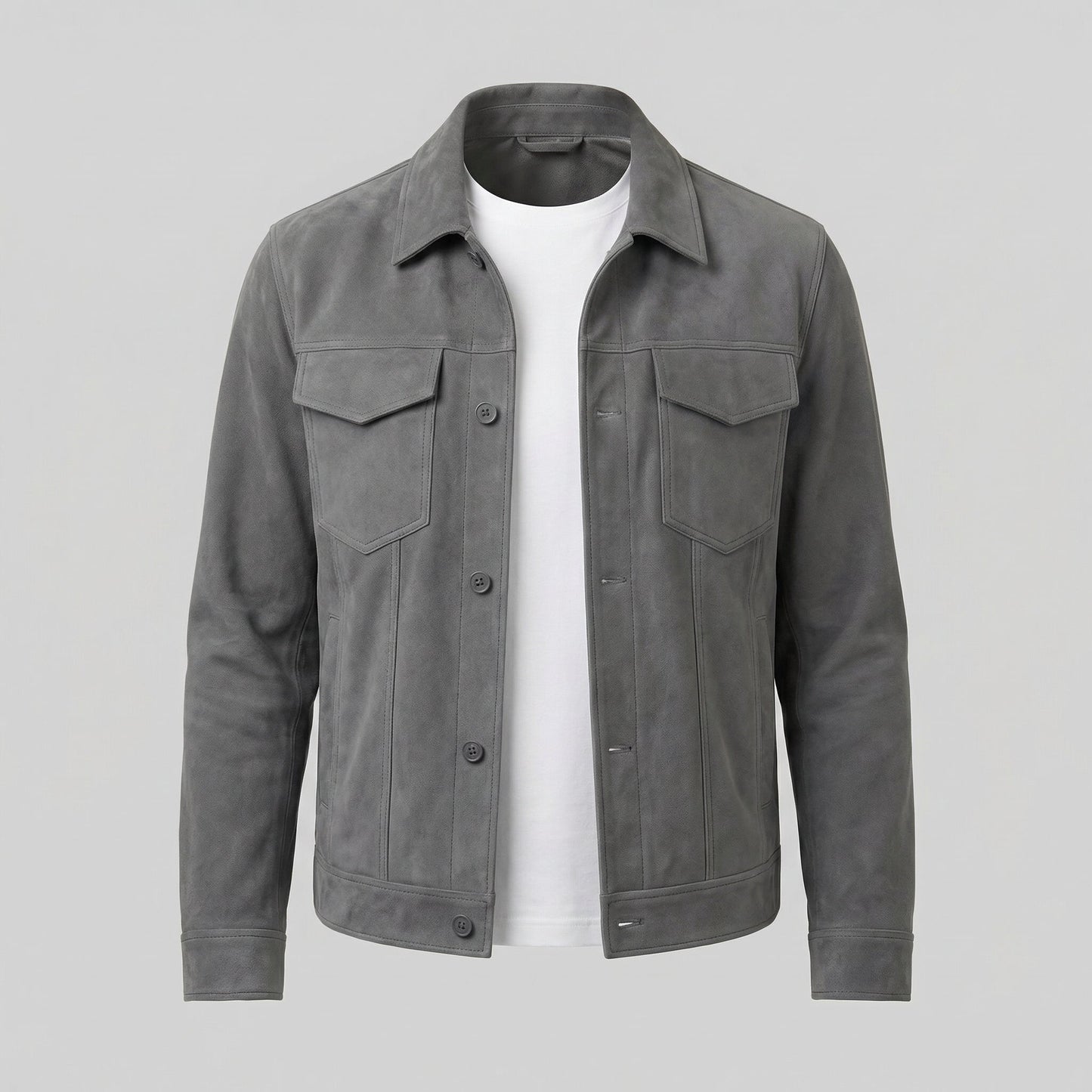 Men's Minimalist Button Closure Jacket