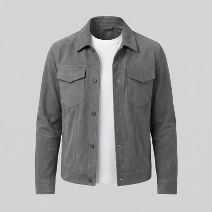 Men's Minimalist Button Closure Jacket